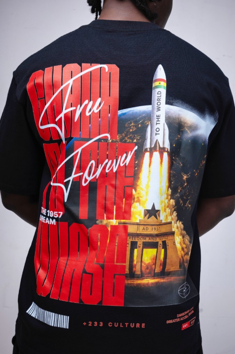 Ghana to the Universe rocket back print